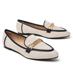 TILOCOW WOMEN BINDING LINEN FLAT LOAFERS