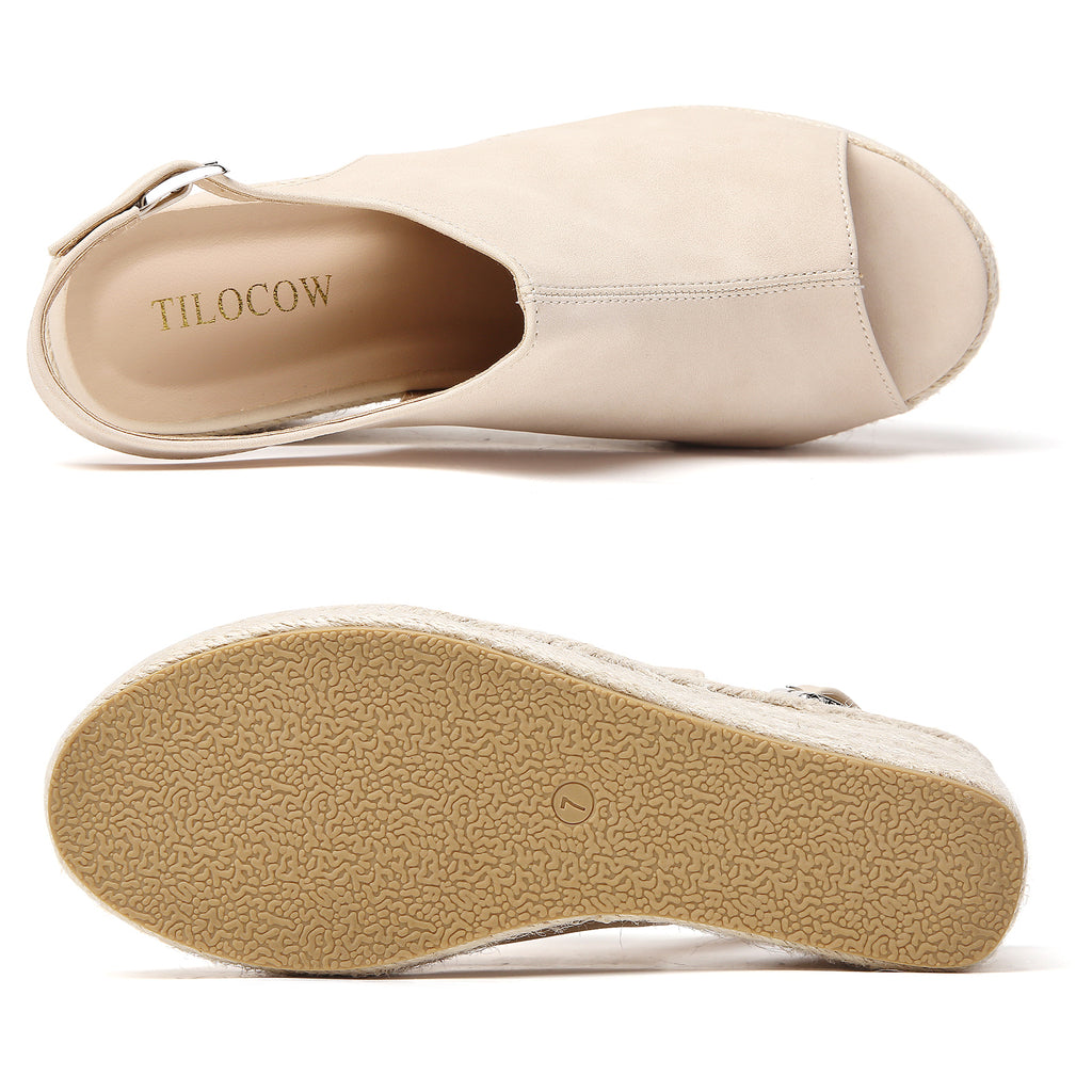 TILOCOW WOMEN BEIGE WEDGE ESPAADRILLES