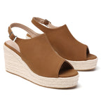 TILOCOW WOMEN  BROWN WEDGE ESPAADRILLES