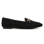 TILOCOW WOMEN SUEDE BLACK FLAT LOAFERS