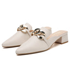 TILOCOW WOMEN WHITE HEELED MULES