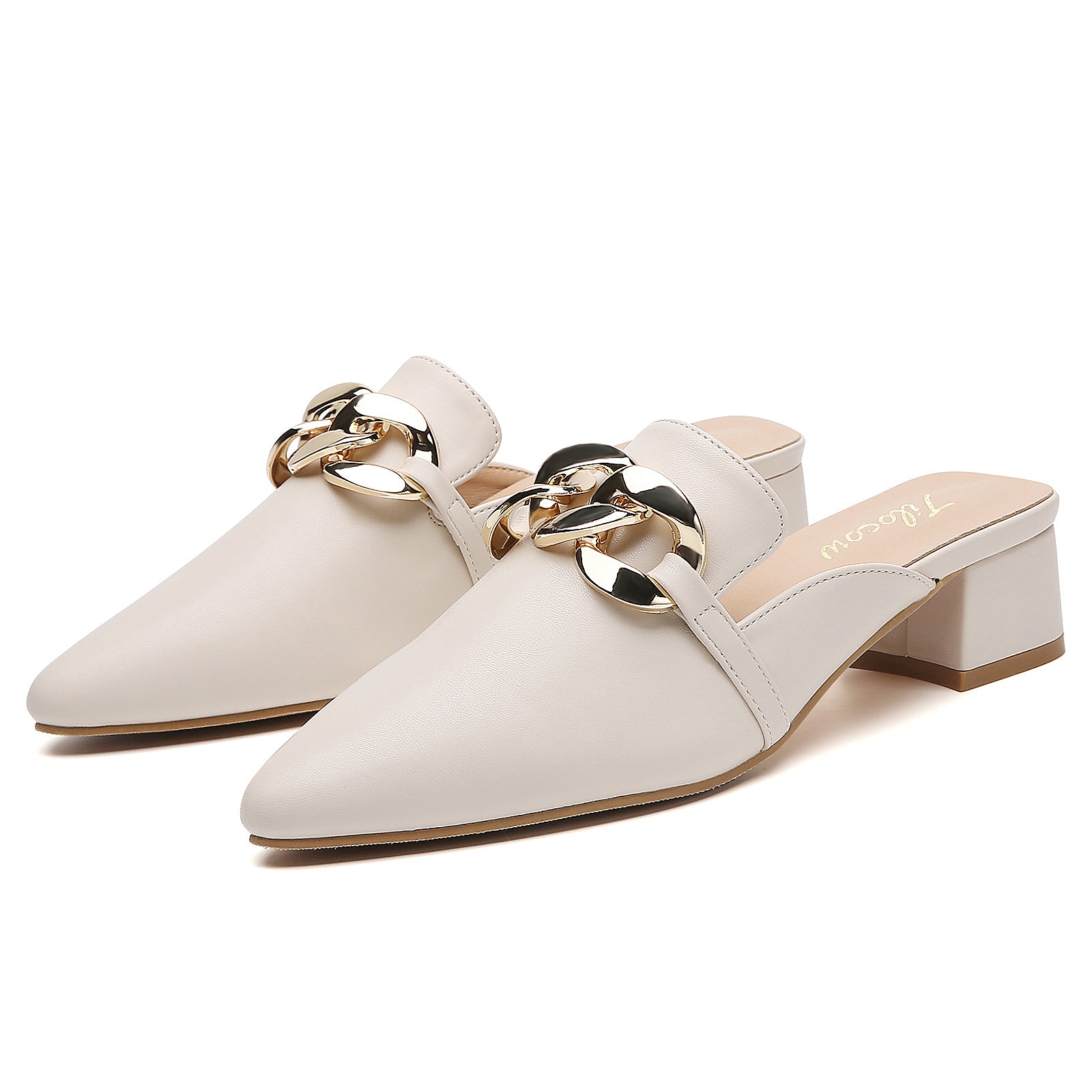TILOCOW WOMEN WHITE HEELED MULES