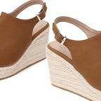 TILOCOW WOMEN  BROWN WEDGE ESPAADRILLES