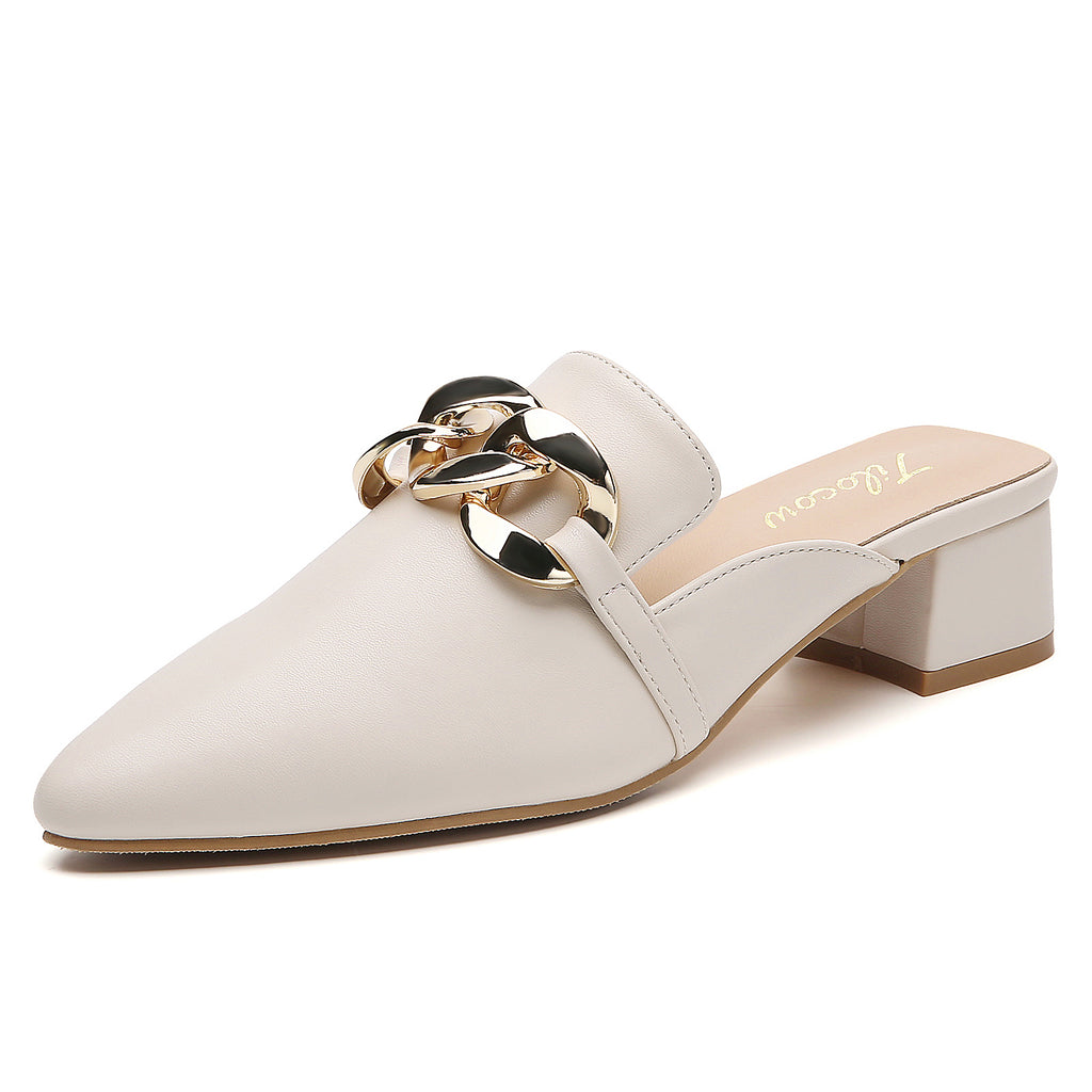 TILOCOW WOMEN WHITE HEELED MULES