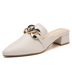 TILOCOW WOMEN WHITE HEELED MULES