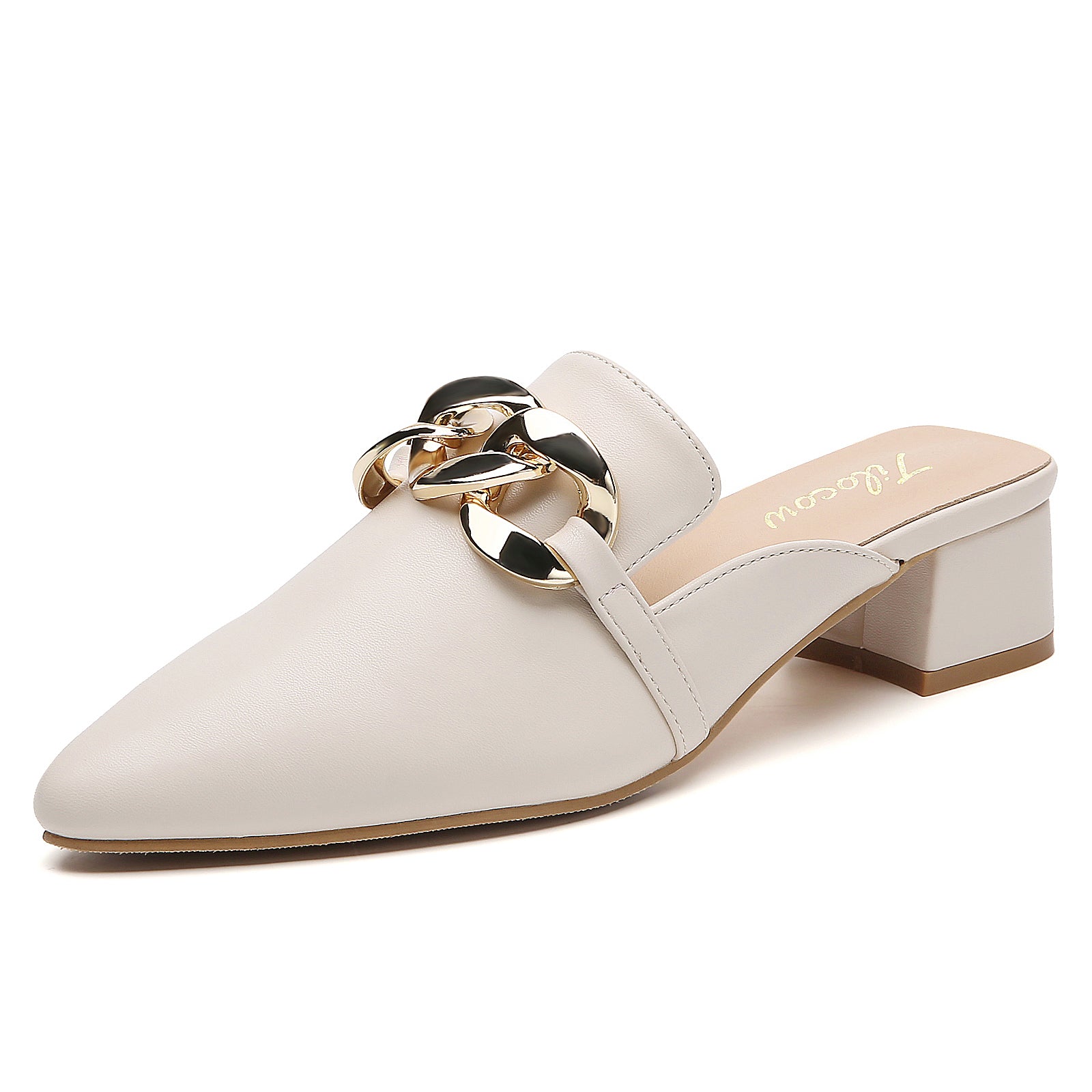 TILOCOW WOMEN WHITE HEELED MULES