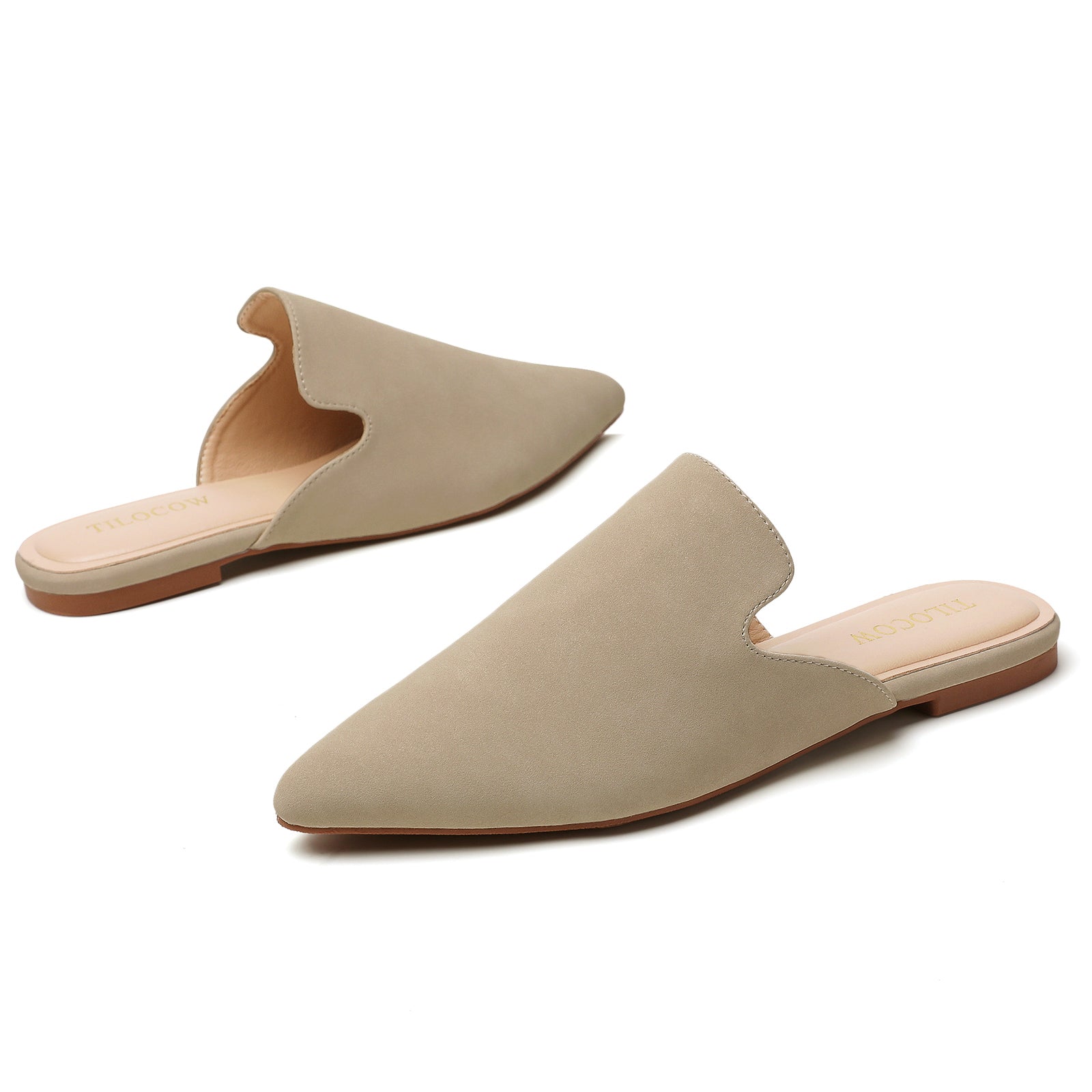 TILOCOW WOMEN TAN FLAT MULES