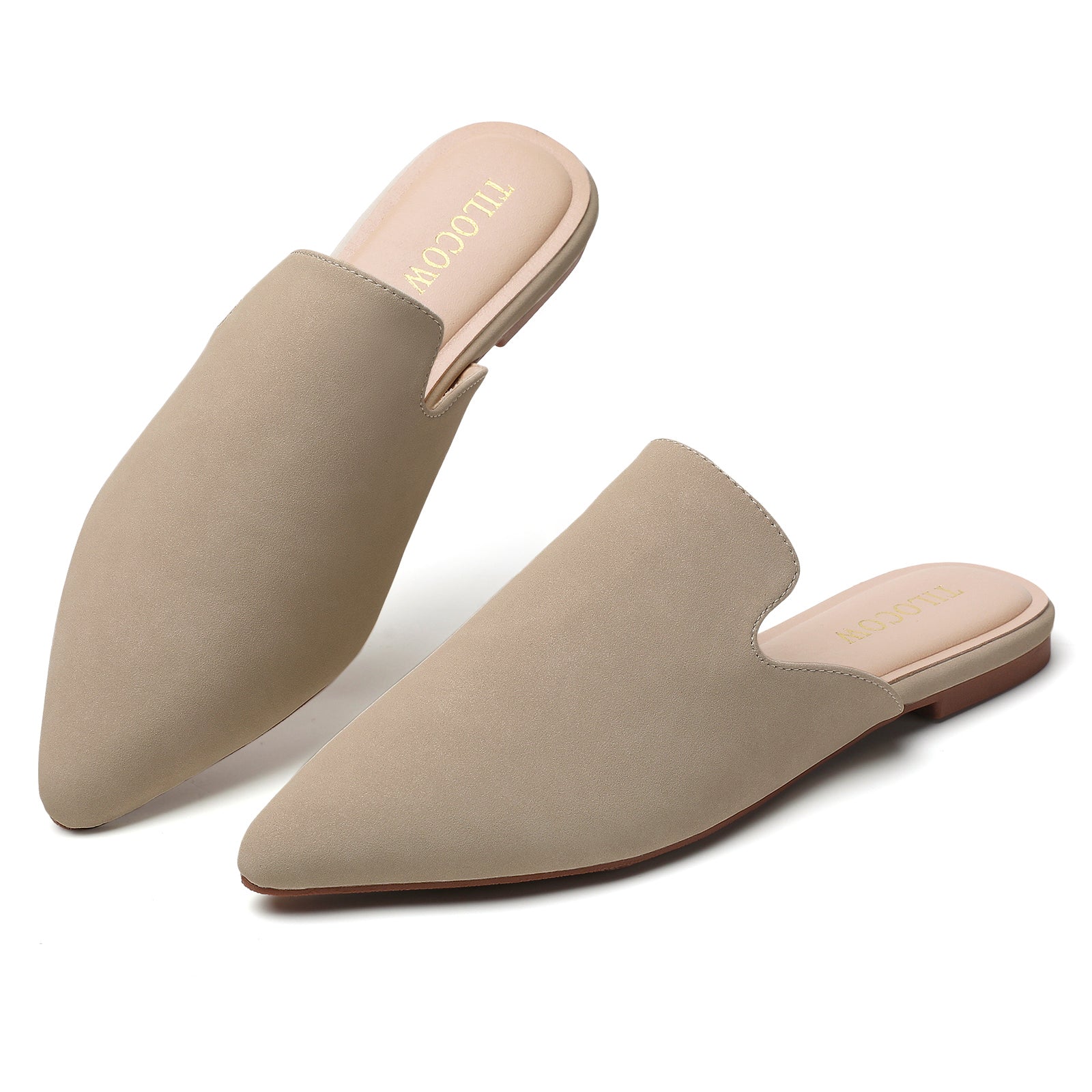TILOCOW WOMEN TAN FLAT MULES