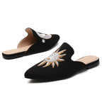TILOCOW WOMEN BLACK SUN FLAT MULES