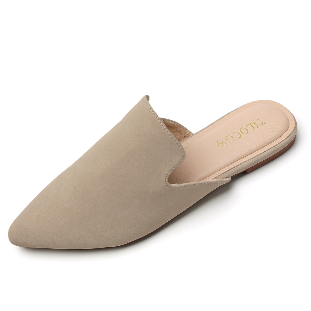 TILOCOW WOMEN TAN FLAT MULES