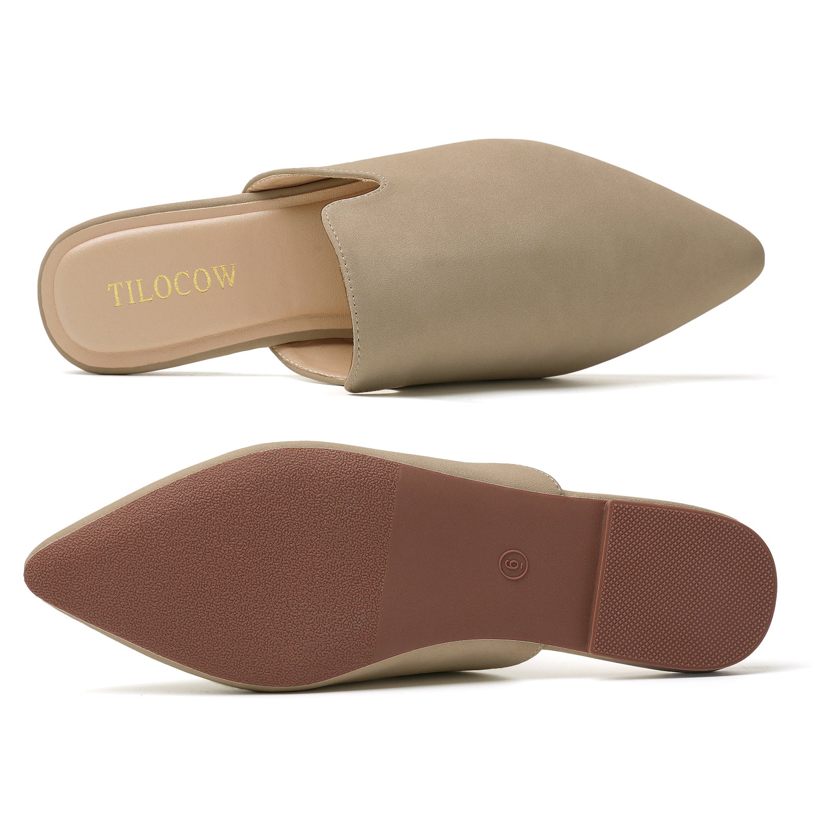 TILOCOW WOMEN TAN FLAT MULES