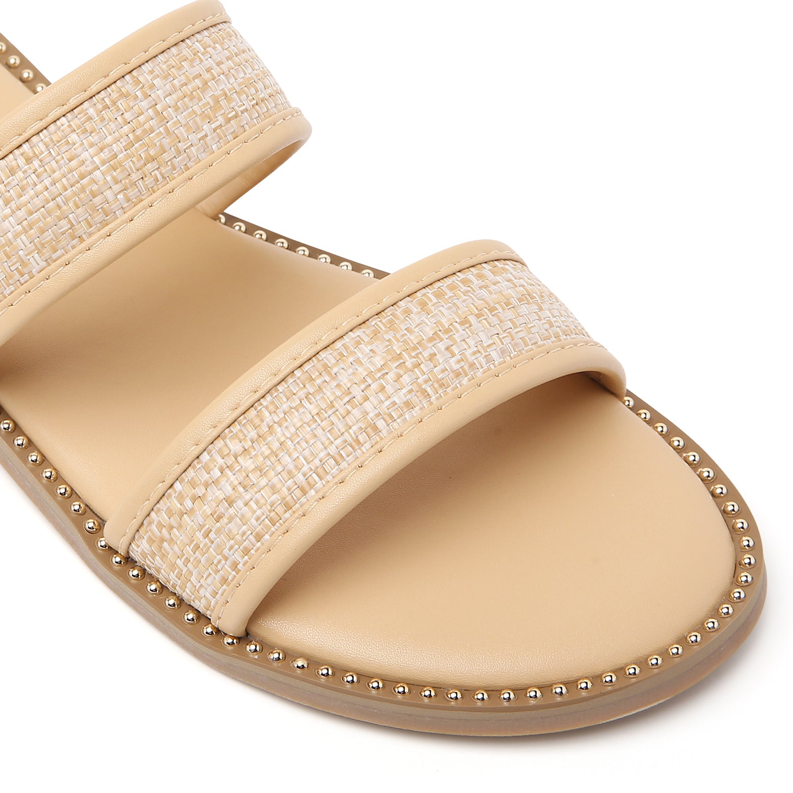 TILOCOW WOMEN LINEN BEIGE SANDALS