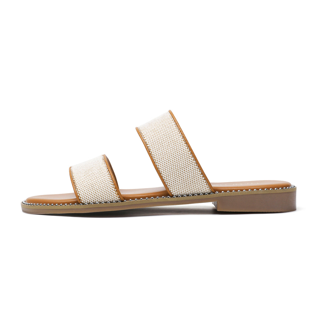 TILOCOW WOMEN BROWN BEIGE SANDALS