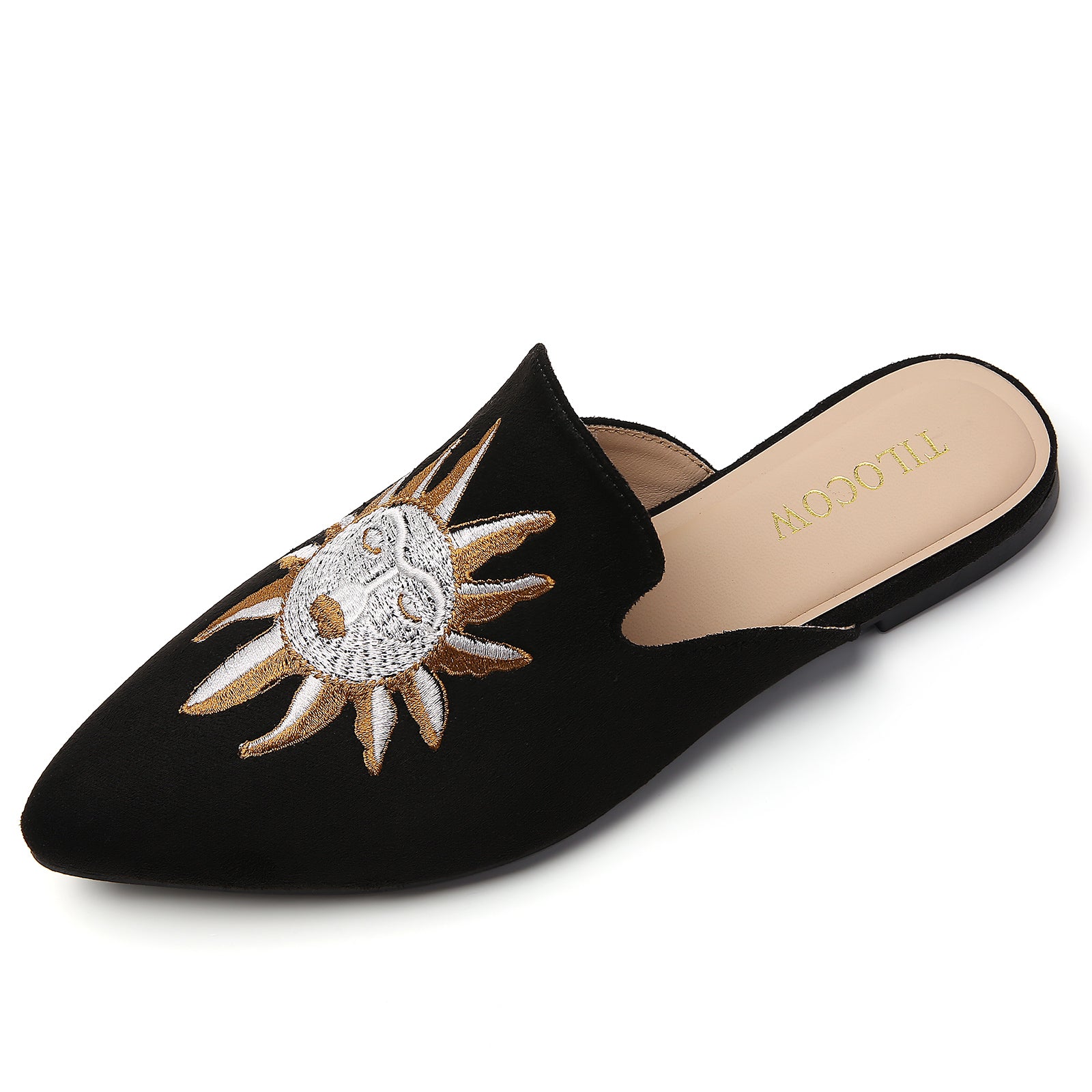 TILOCOW WOMEN BLACK SUN FLAT MULES