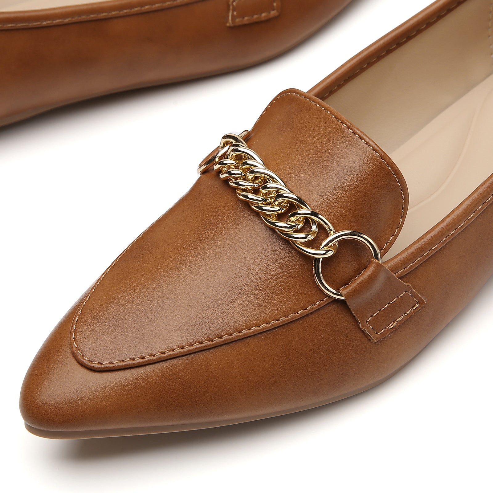 TILOCOW WOMEN DARK BROWN FLAT LOAFERS