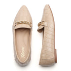 TILOCOW WOMEN STONE KHAKI FLAT LOAFERS