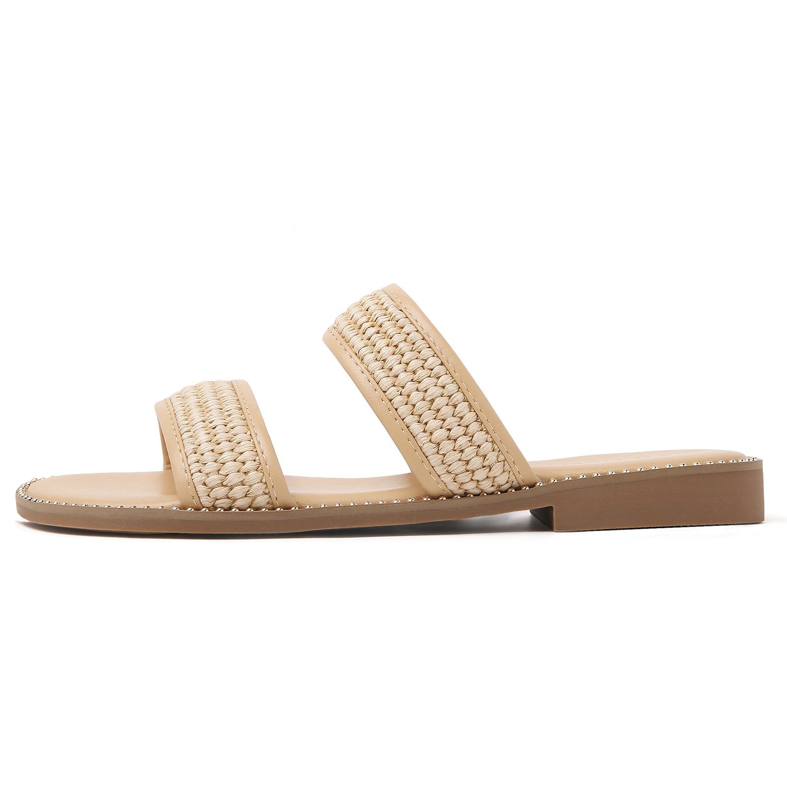 TILOCOW WOMEN HEMP ROPE BEIGE SANDALS