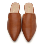 TILOCOW WOMEN BROWN PU FLAT MULES