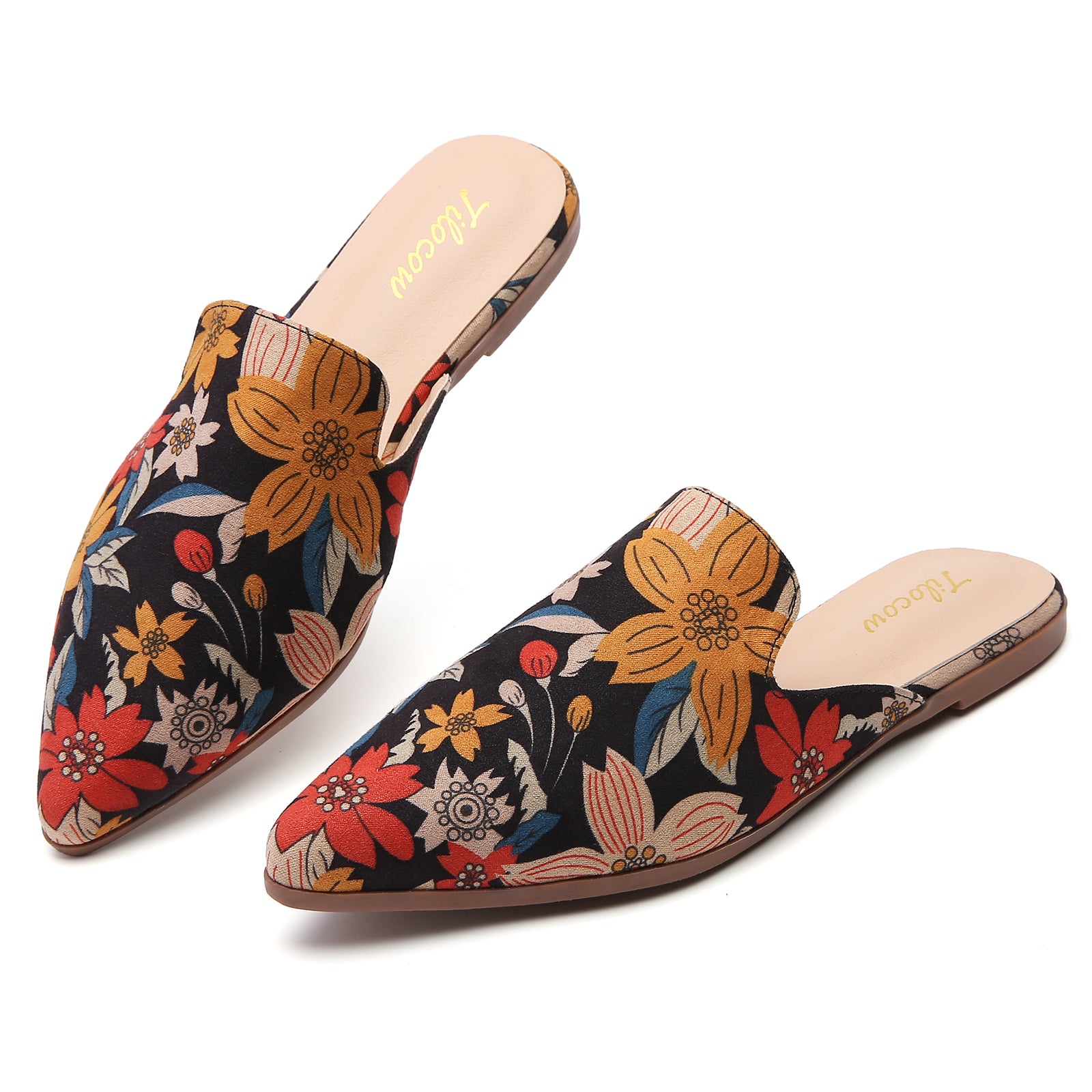 TILOCOW WOMEN FLORAL FLAT MULES