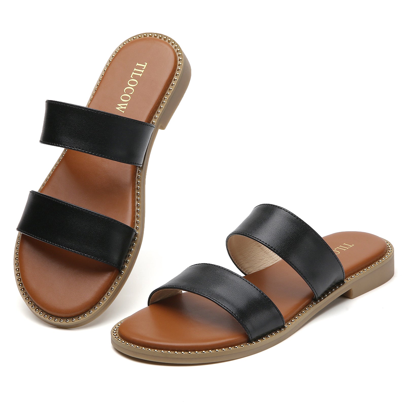 TILOCOW WOMEN BLACK SANDALS