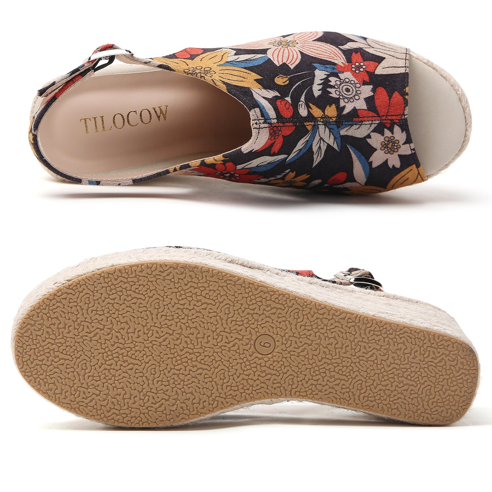 TILOCOW WOMEN FLORAL WEDGE ESPAADRILLES