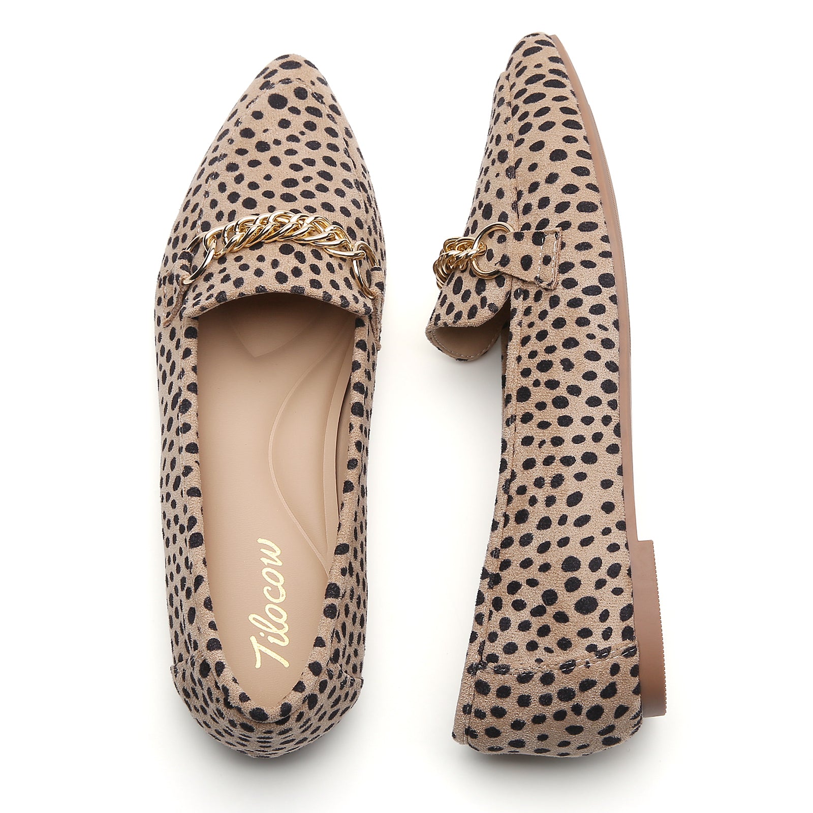 TILOCOW WOMEN LEOPARD FLAT LOAFERS