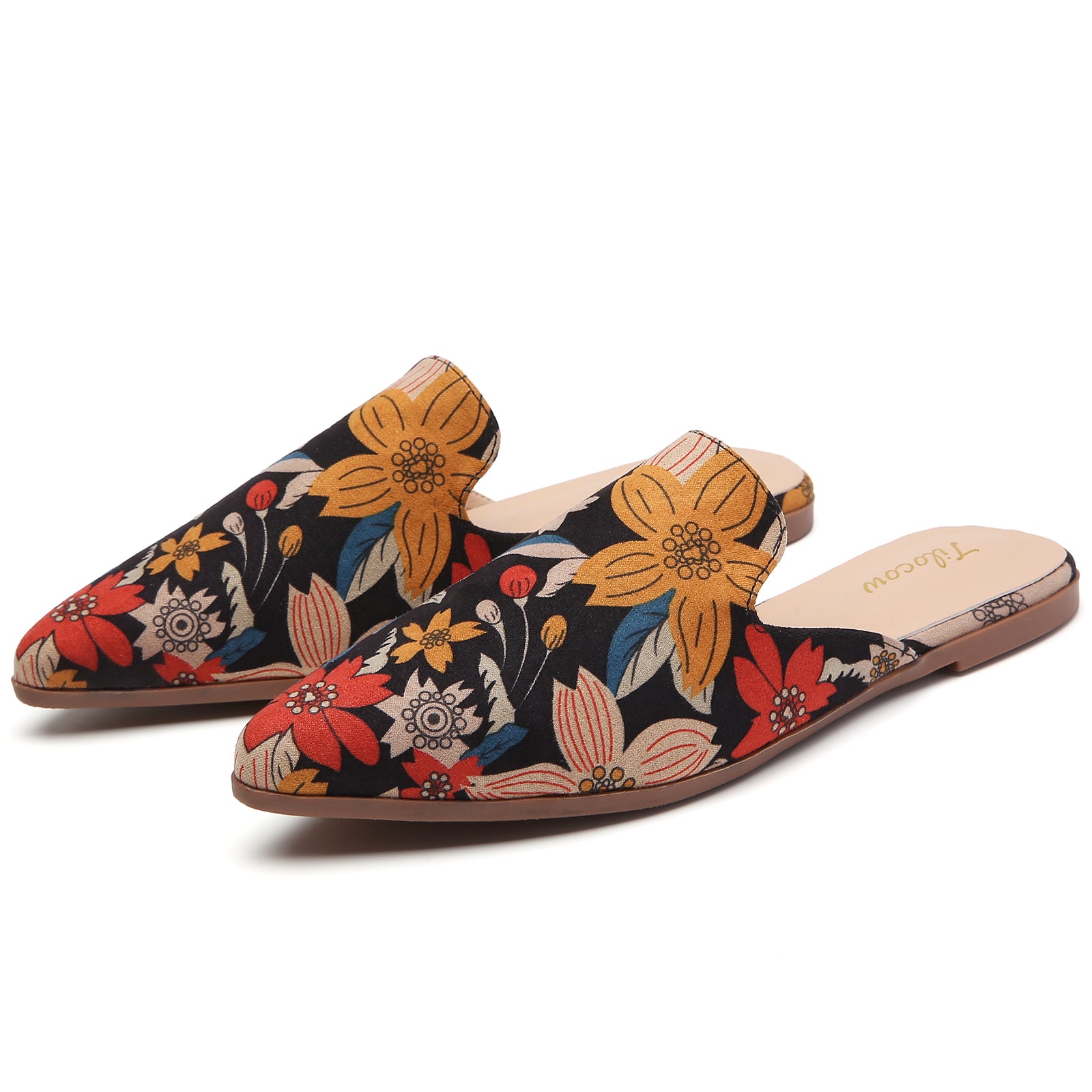 TILOCOW WOMEN FLORAL FLAT MULES