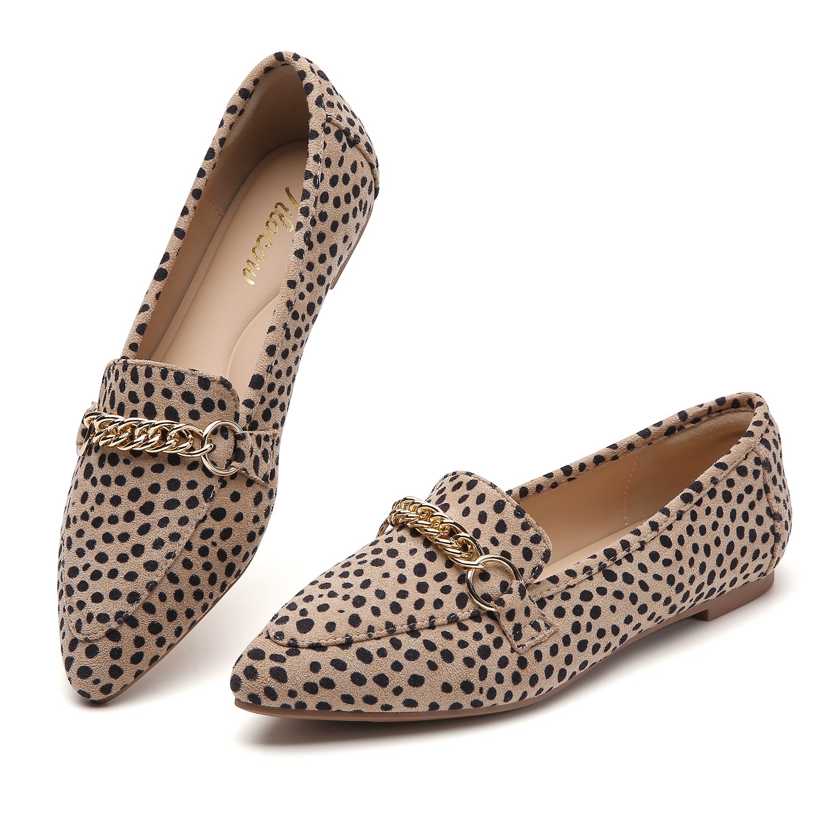 TILOCOW WOMEN LEOPARD FLAT LOAFERS